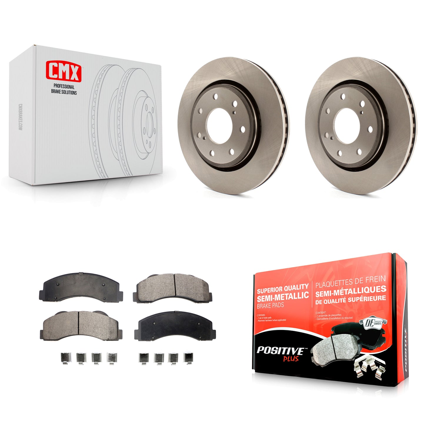 [Avant] Kit de Disque et plaquette (semi-métallique) de frein pour 2010-2014 Ford F-150 avec 7 Lug Wheels K8F-100166