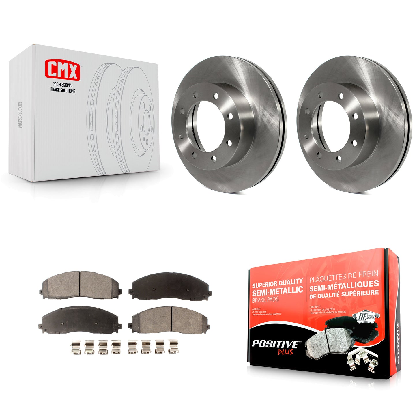 [Avant] Kit de Disque et plaquette (semi-métallique) de frein pour Ford F-250 Super Duty F-350 F-450 K8F-100173