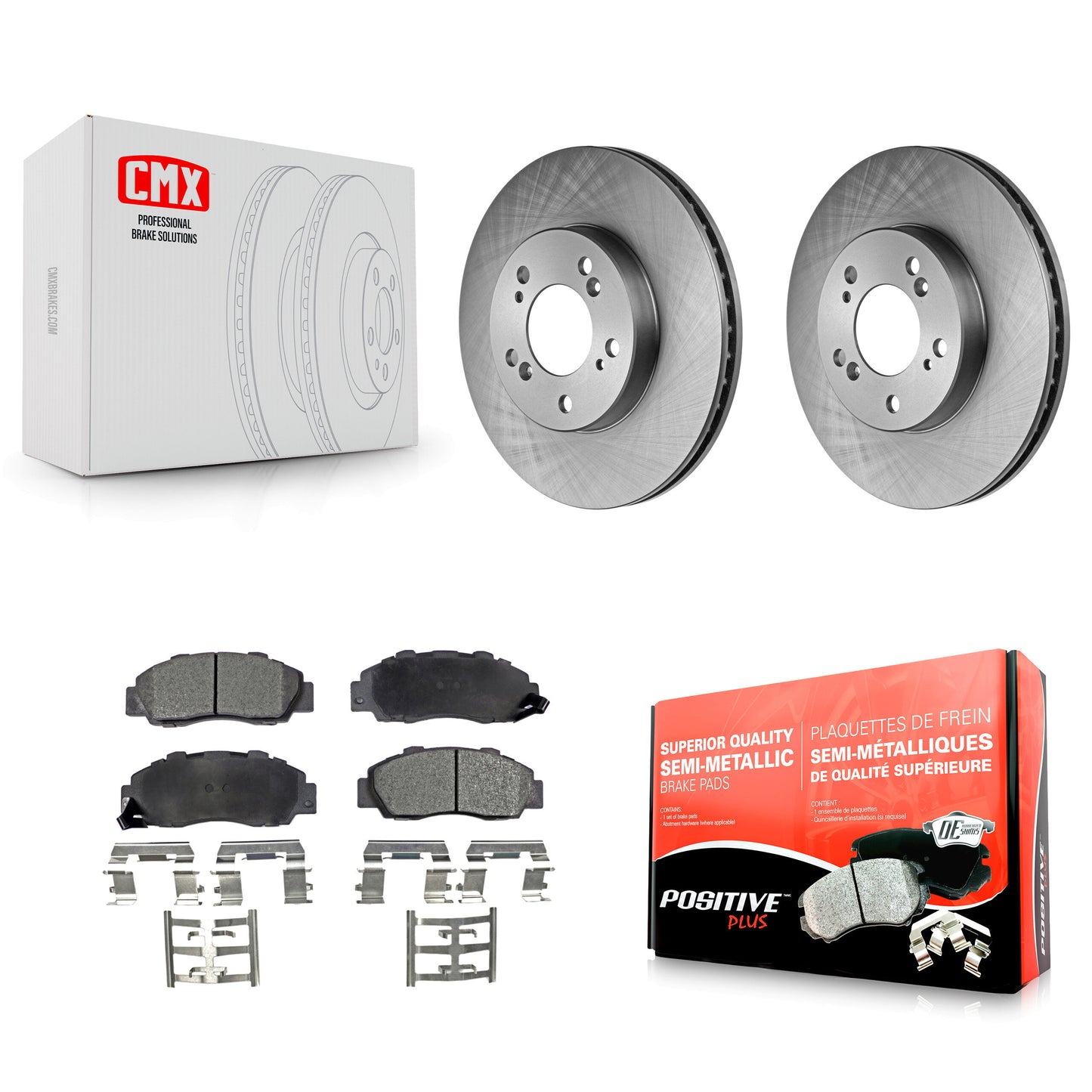 [Avant] Kit de Disque et plaquette (semi-métallique) de frein pour Honda CR-V Acura Integra Prelude Odyssey Legend TL RL Isuzu Oasis K8F-100246