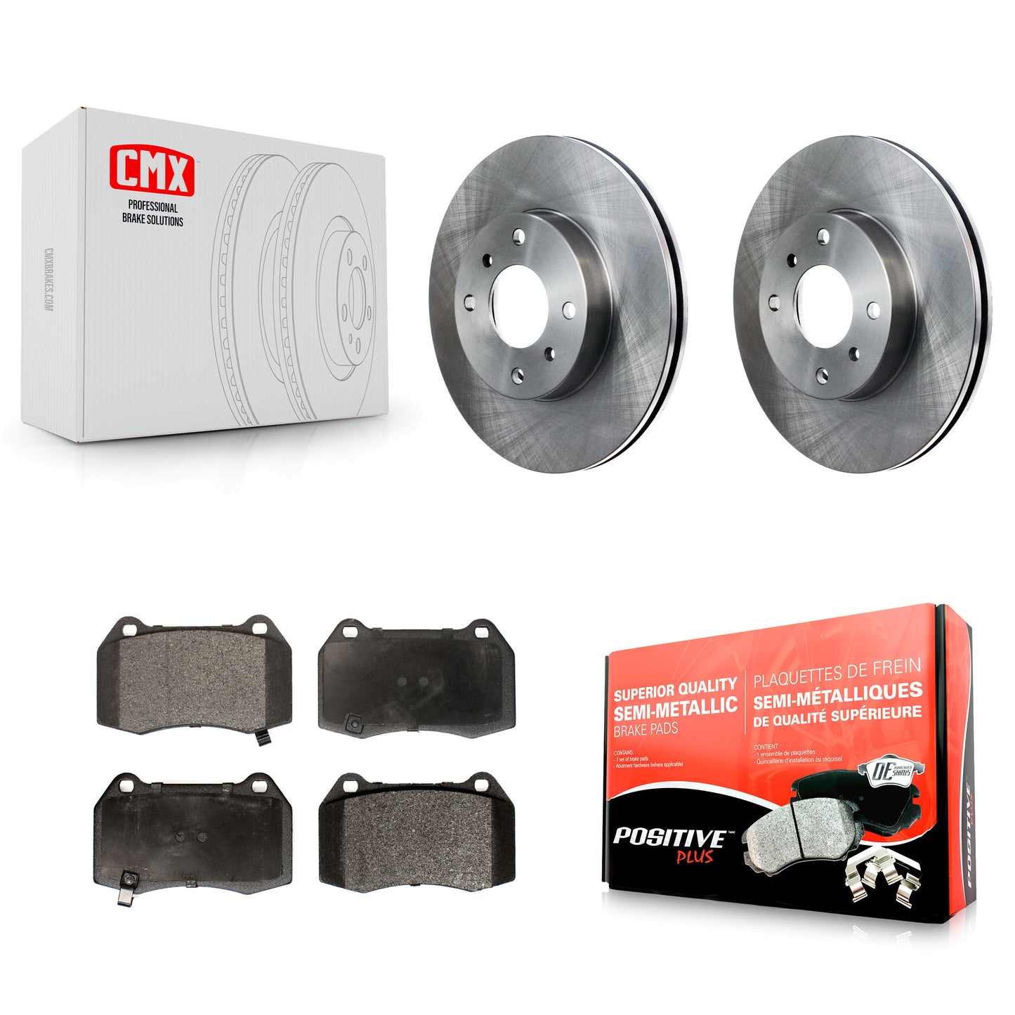 [Avant] Kit de Disque et plaquette (semi-métallique) de frein pour 2002 Nissan Sentra 2.5L avec 4 Piston Caliper K8F-100278