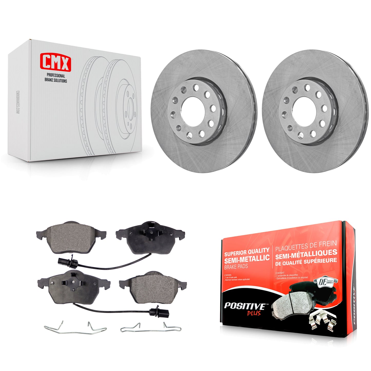 [Avant] Kit de Disque et plaquette (semi-métallique) de frein pour Volkswagen Passat Audi A4 Quattro A6 K8F-100280