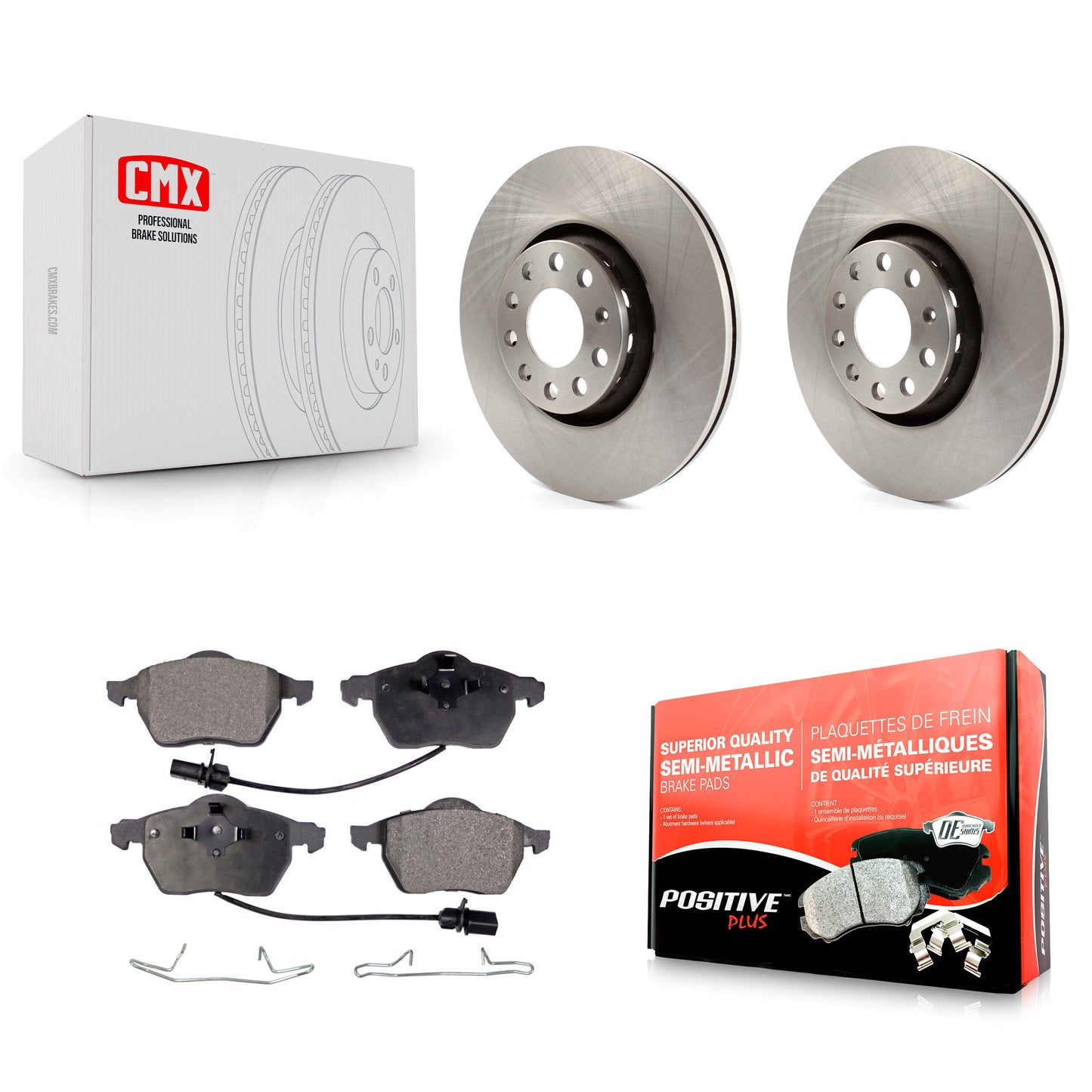[Avant] Kit de Disque et plaquette (semi-métallique) de frein pour Audi A4 Quattro A6 S4 S6 avec 312mm Diameter Rotor K8F-100337