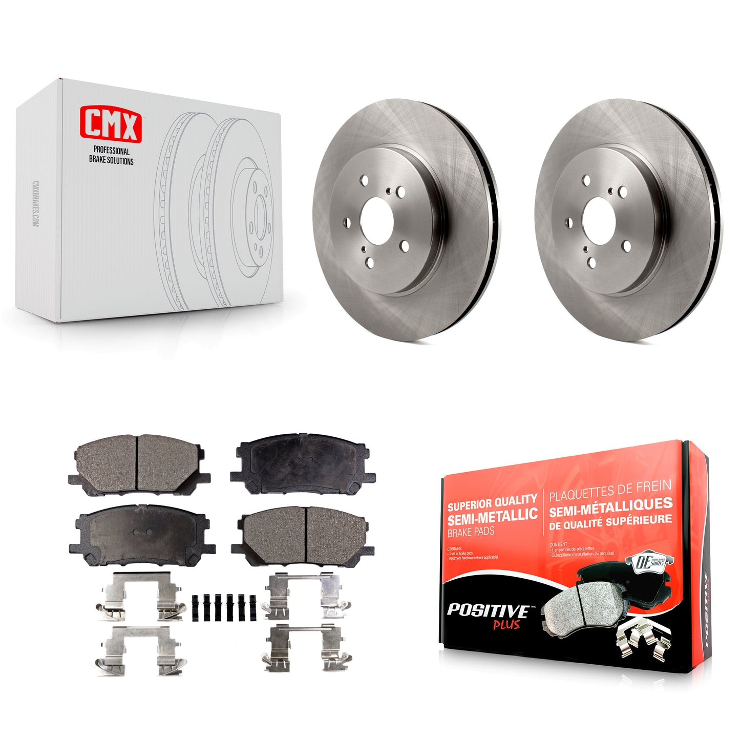 [Avant] Kit de Disque et plaquette (semi-métallique) de frein pour Lexus Toyota Highlander RX350 RX330 RX400h K8F-100423