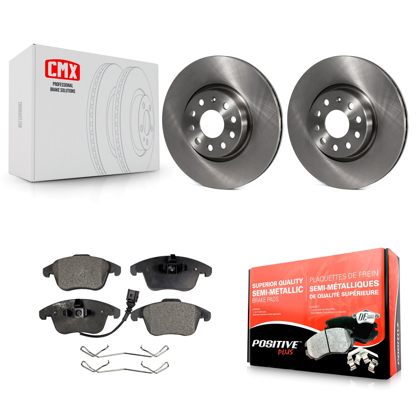 [Avant] Kit de Disque et plaquette (semi-métallique) de frein pour Volkswagen Passat Tiguan Audi Q3 Quattro Limited K8F-100436