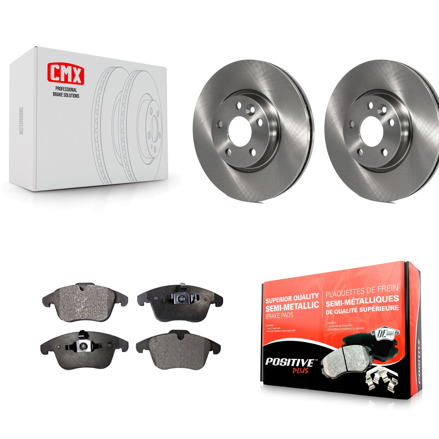 [Avant] Kit de Disque et plaquette (semi-métallique) de frein pour Volvo S60 XC70 S80 Land Rover Range Evoque V60 V70 K8F-100547