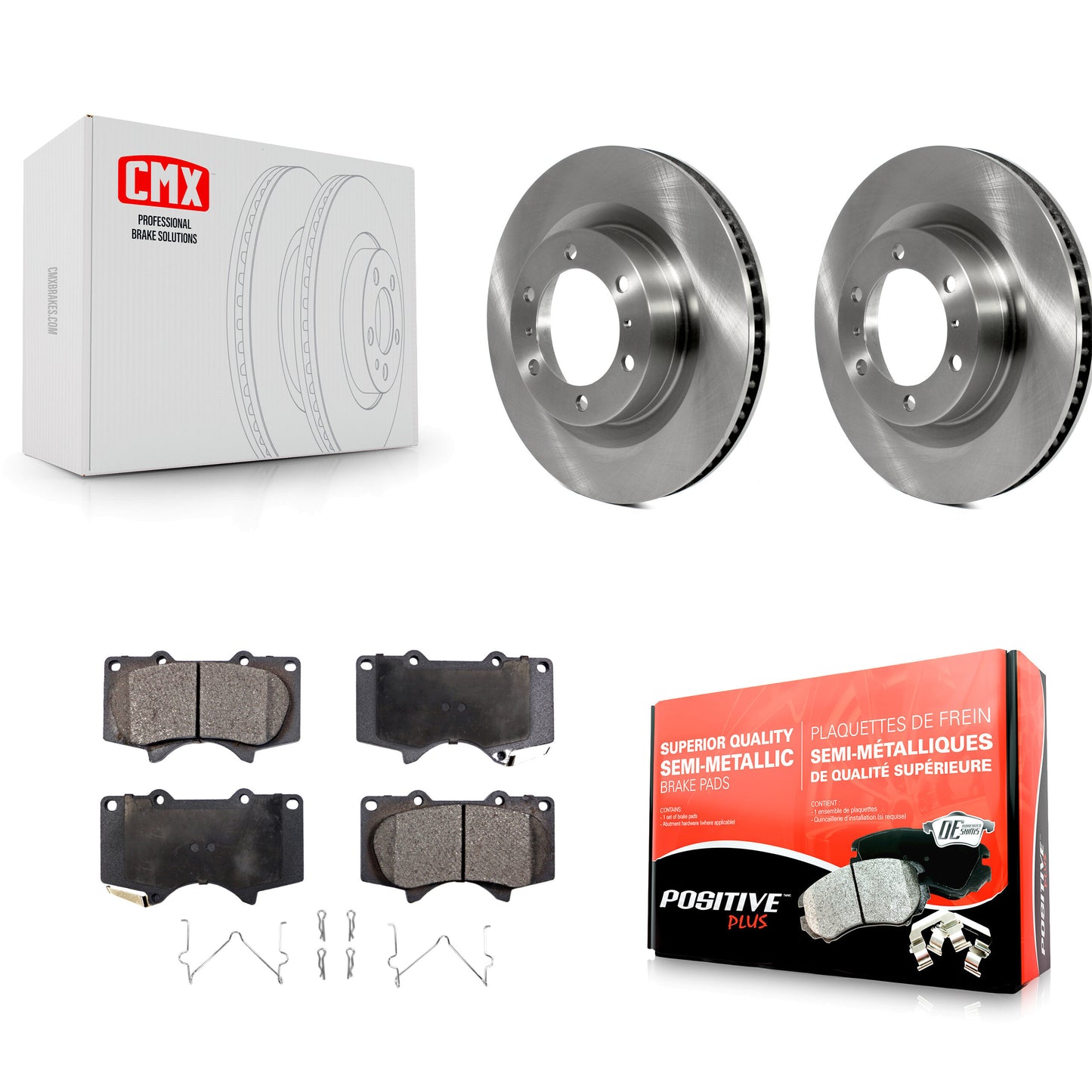 [Avant] Kit de Disque et plaquette (semi-métallique) de frein pour 2010-2023 Toyota 4Runner Lexus GX460 K8F-100561