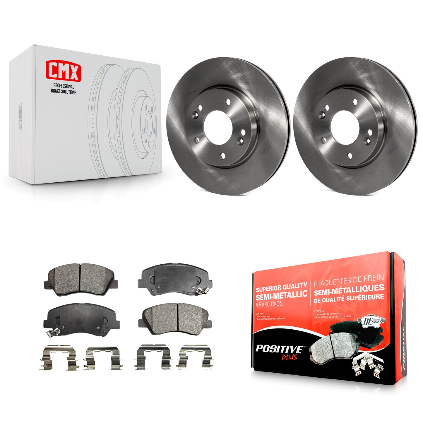 [Avant] Kit de Disque et plaquette (semi-métallique) de frein pour Hyundai Elantra Kia Forte Veloster GT Forte5 Coupe Koup K8F-100573