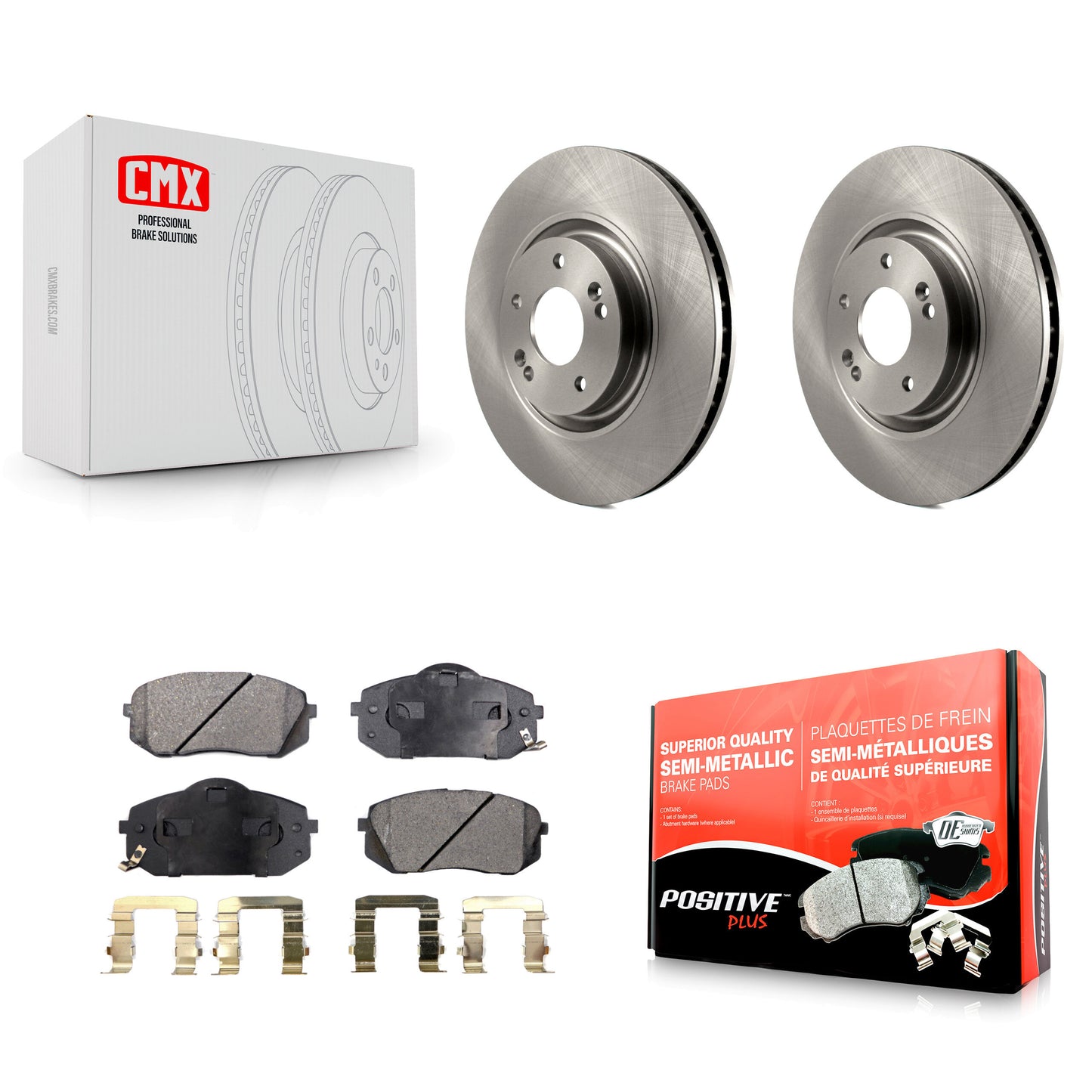 [Avant] Kit de Disque et plaquette (semi-métallique) de frein pour Hyundai Tucson Sonata Kia Cadenza K8F-100576
