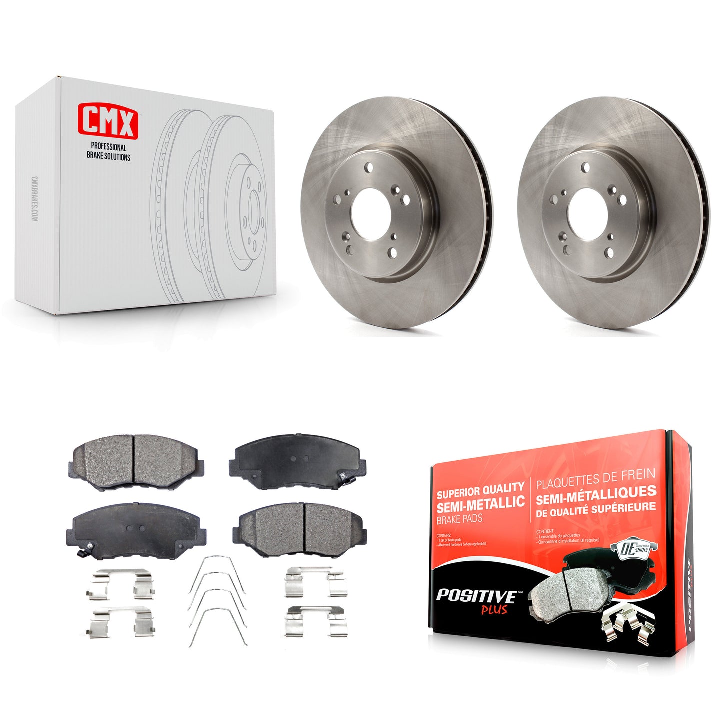 [Avant] Kit de Disque et plaquette (semi-métallique) de frein pour 2015 Honda Civic EX avec Manual transmission K8F-100612
