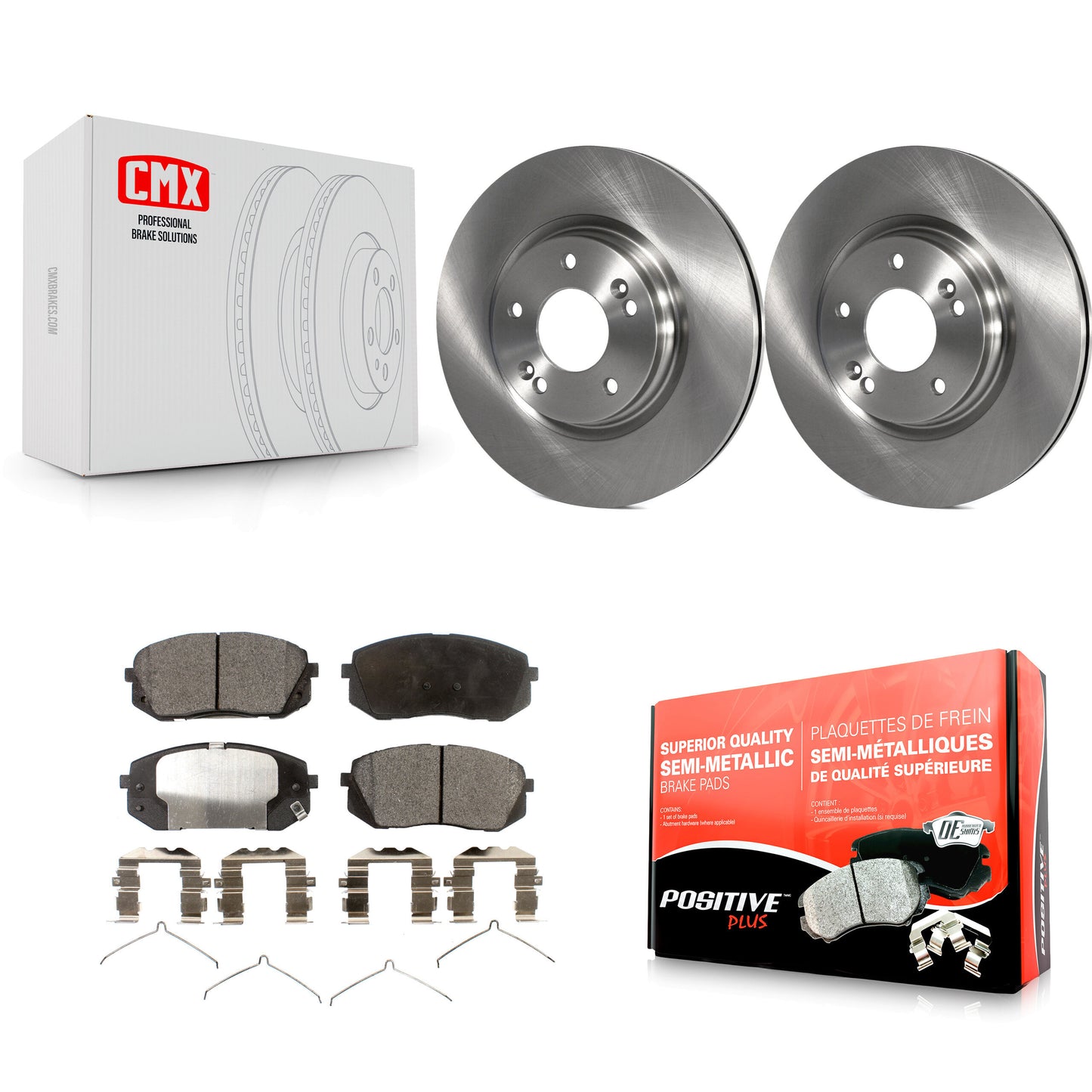 [Avant] Kit de Disque et plaquette (semi-métallique) de frein pour Hyundai Sonata Kia Optima Niro EV Kona Electric K8F-100640