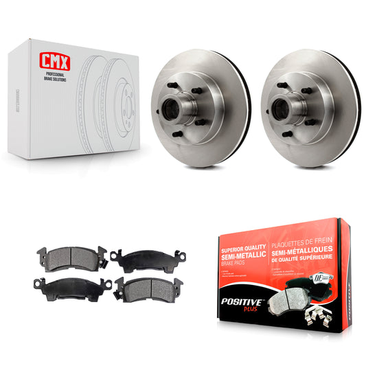 [Avant] Kit de Disque et plaquette (semi-métallique) de frein pour Chevrolet C10 G20 GMC Cadillac C1500 G2500 Fleetwood R10 Brougham K5 Blazer R1500 Suburban G10 DeVille Commercial Chassis G1500 K8F-100654