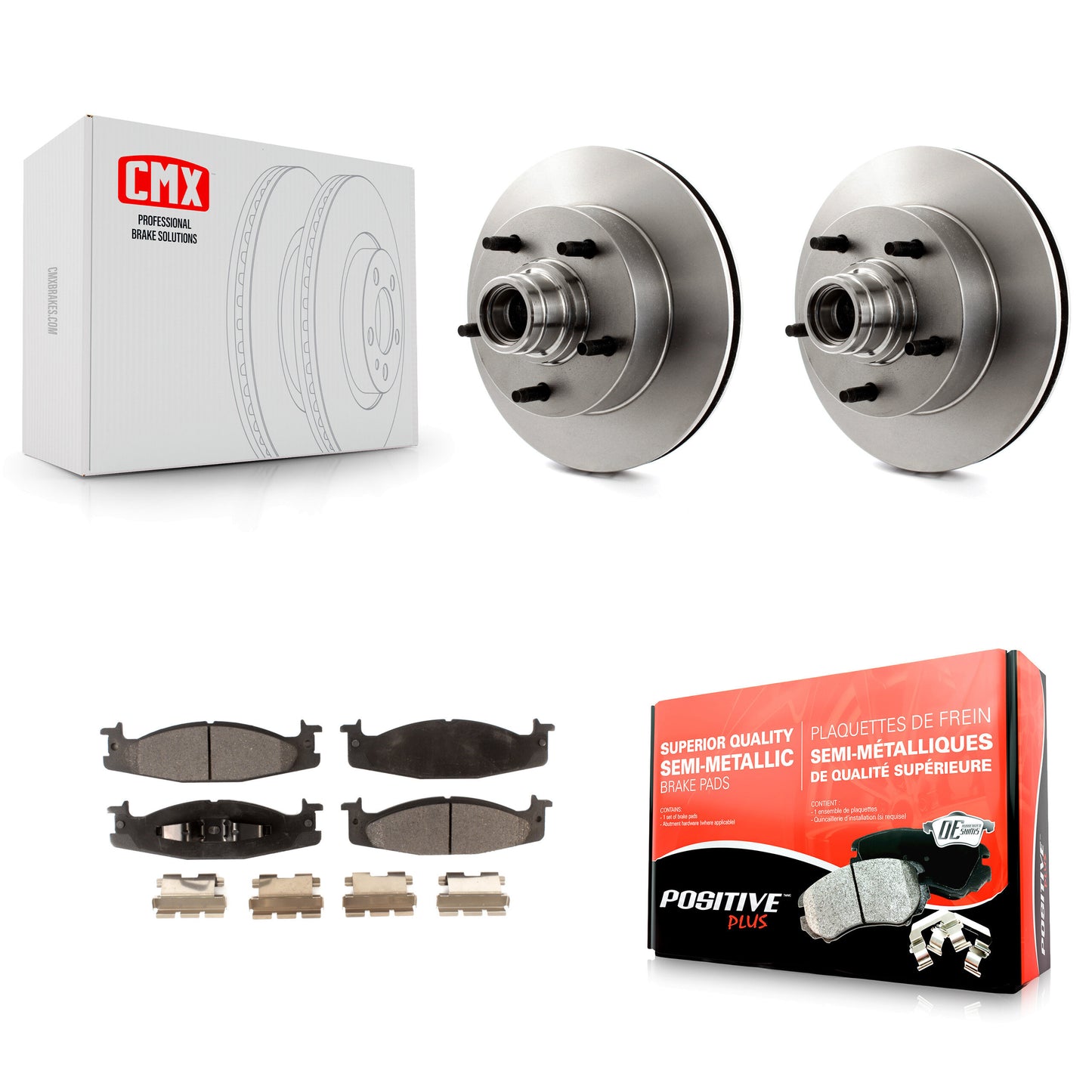 [Avant] Kit de Disque et plaquette (semi-métallique) de frein pour Ford E-150 Econoline Club Wagon K8F-100668