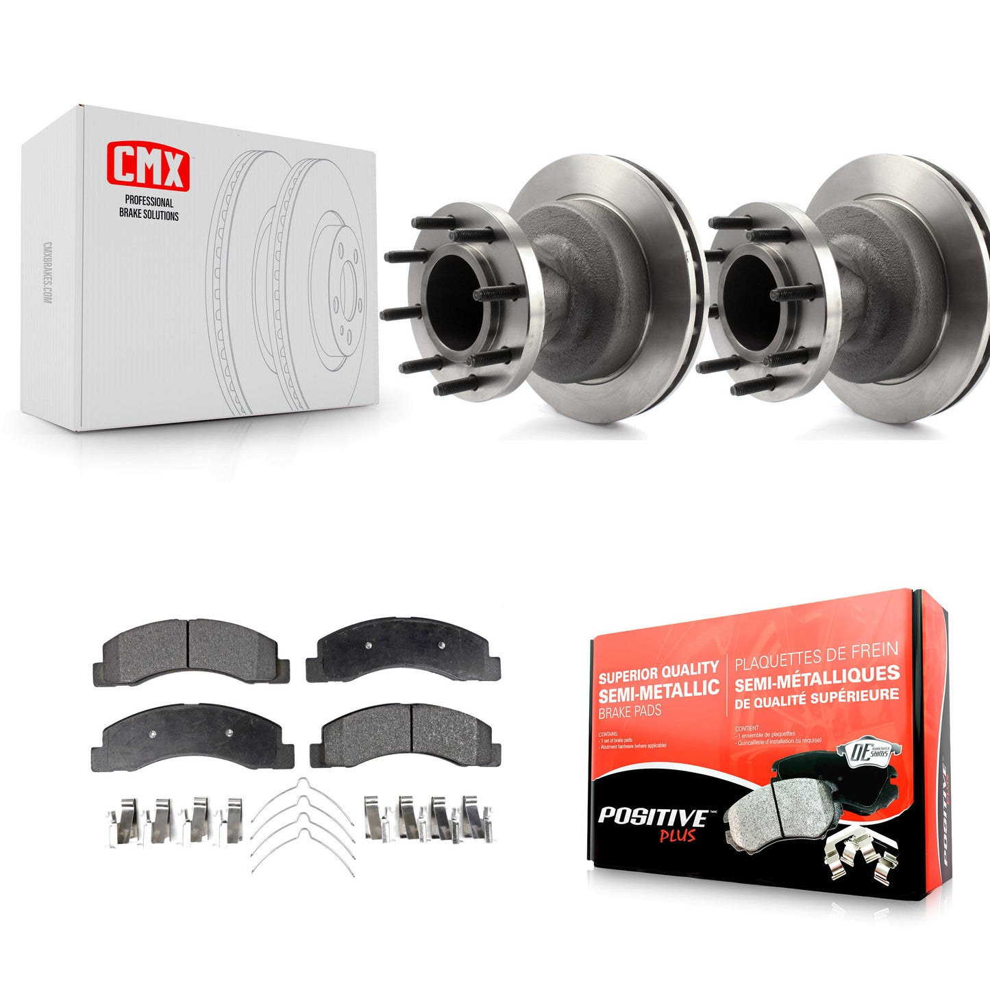 [Avant] Kit de Disque et plaquette (semi-métallique) de frein pour Ford F-350 Super Duty avec Dual Rear Wheels K8F-100683