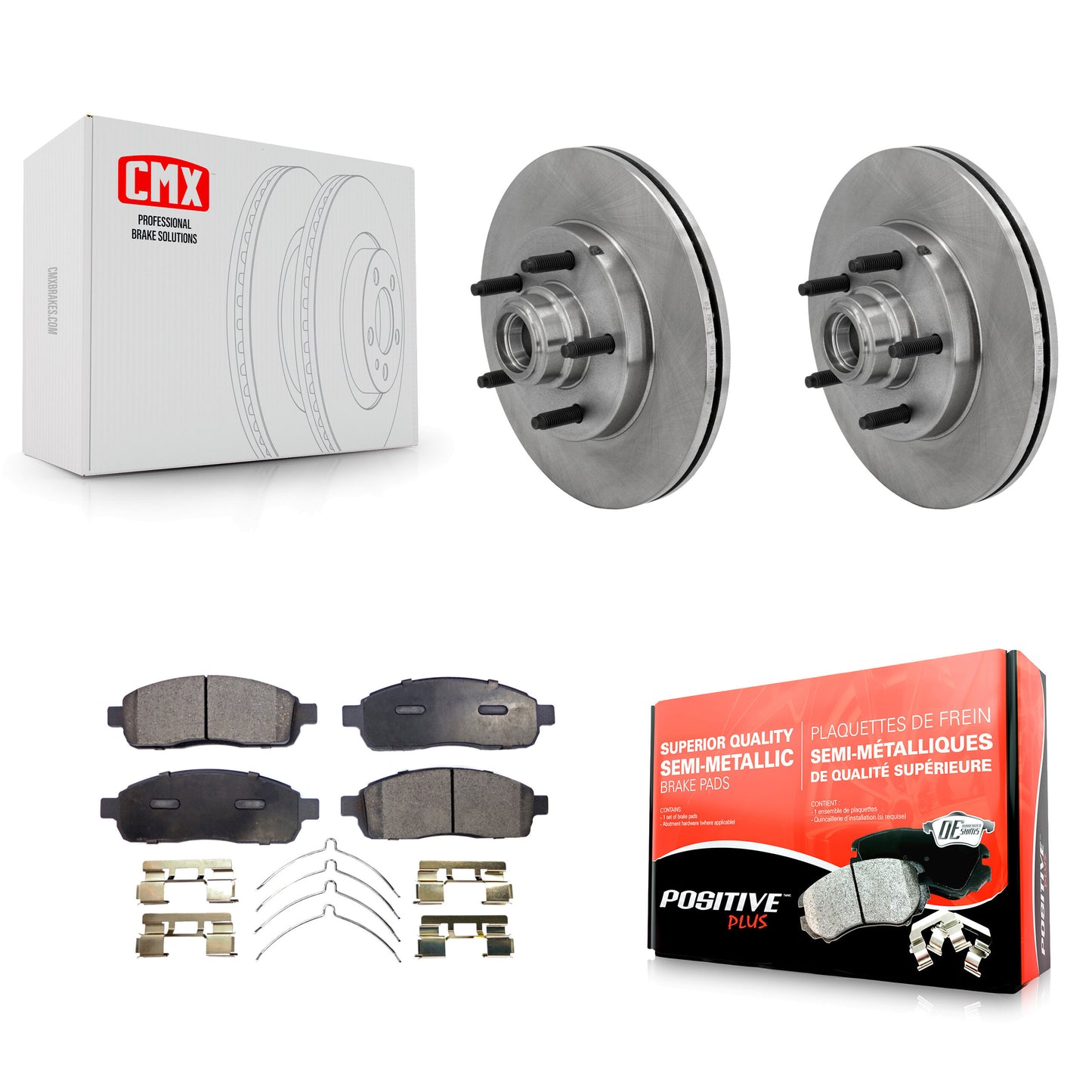 [Avant] Kit de Disque et plaquette (semi-métallique) de frein pour 2004 Ford F-150 RWD avec 5 Lug Wheels K8F-100687
