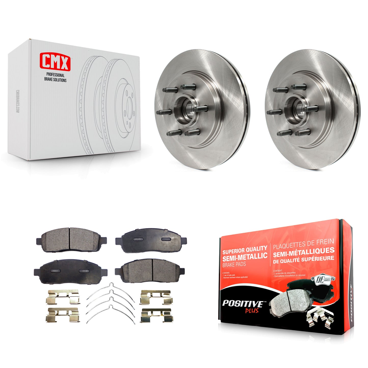 [Avant] Kit de Disque et plaquette (semi-métallique) de frein pour Ford F-150 Lincoln Mark LT avec 6 Lug Wheels RWD K8F-100691
