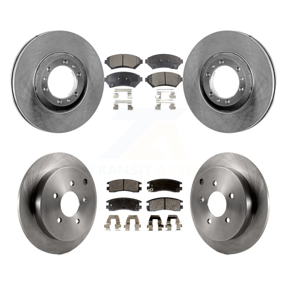 [Avant + Arrière] Kit de Disque et plaquette (semi-métallique) de frein pour 2002-2004 Pontiac Montana FWD avec rear brakes K8F-100718