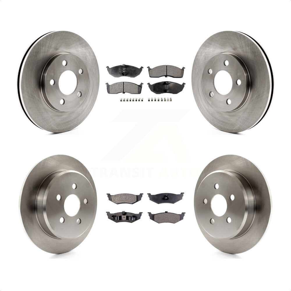 [Avant + Arrière] Kit de Disque et plaquette (semi-métallique) de frein pour Neon Dodge Plymouth Chrysler K8F-100931 par Transit Auto