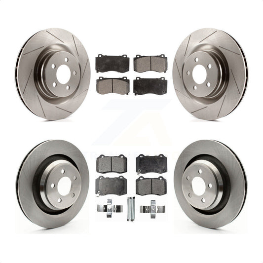 [Avant + Arrière] Kit de Disque et plaquette (semi-métallique) de frein pour Dodge Charger Chrysler 300 Challenger Magnum K8F-100960 par Transit Auto