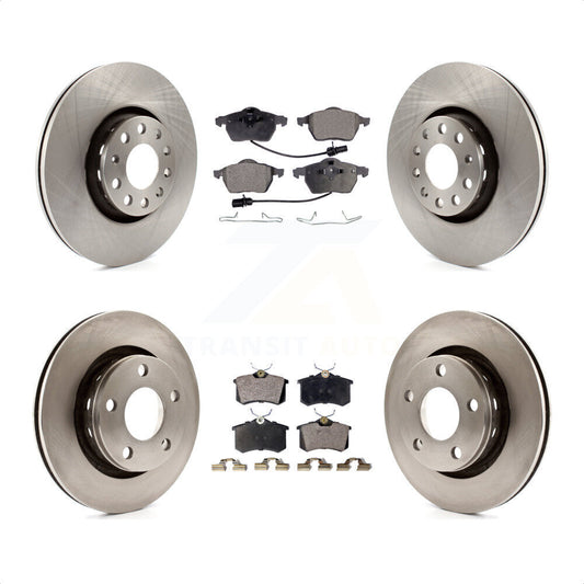 [Avant + Arrière] Kit de Disque et plaquette (semi-métallique) de frein pour 2002-2003 Audi S6 avec 312mm Diameter Rotor K8F-101092 par Transit Auto