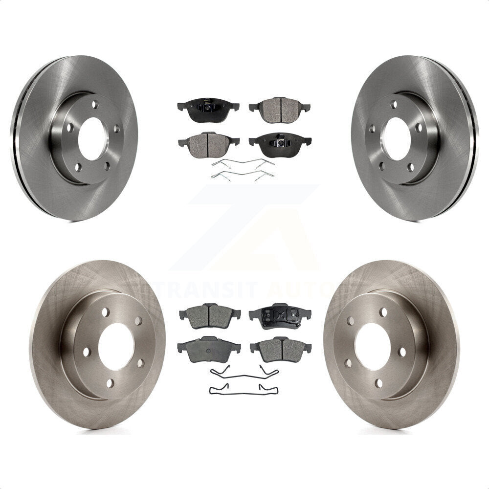 [Avant + Arrière] Kit de Disque et plaquette (semi-métallique) de frein pour 2004-2005 Mazda 3 2.0L K8F-101186 par Transit Auto