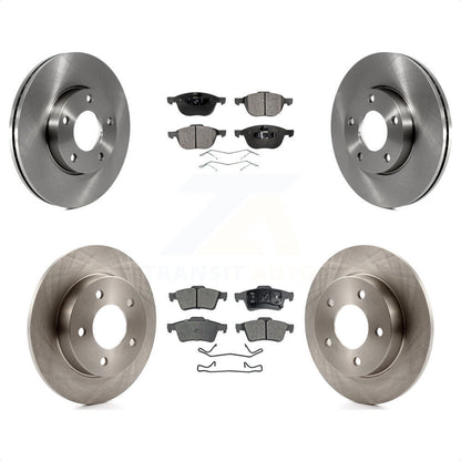 [Avant + Arrière] Kit de Disque et plaquette (semi-métallique) de frein pour 2004-2005 Mazda 3 2.0L K8F-101186 par Transit Auto