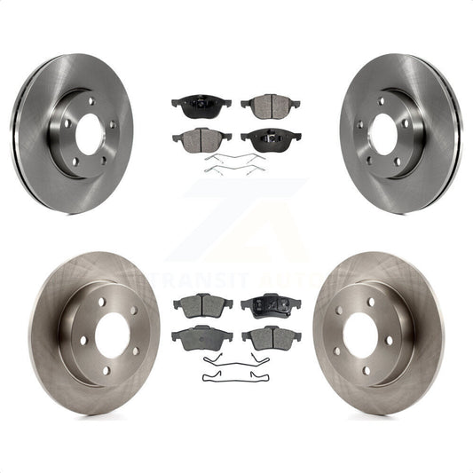[Avant + Arrière] Kit de Disque et plaquette (semi-métallique) de frein pour 2004-2005 Mazda 3 2.0L K8F-101186 par Transit Auto