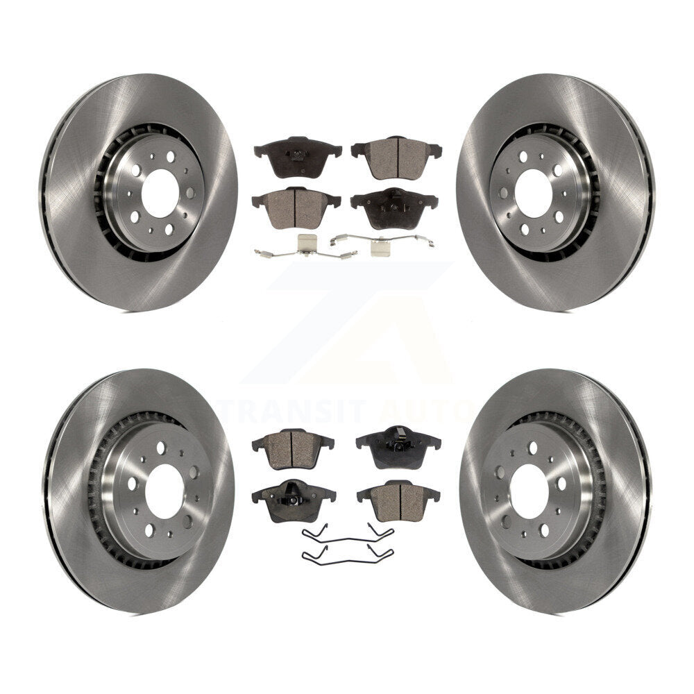 [Avant + Arrière] Kit de Disque et plaquette (semi-métallique) de frein pour 2003-2014 Volvo XC90 avec 336mm Diameter Rotor K8F-101228