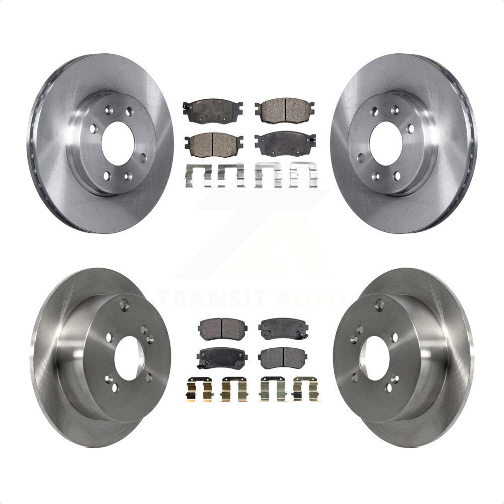 [Avant + Arrière] Kit de Disque et plaquette (semi-métallique) de frein pour Hyundai Accent Kia Rio Rio5 K8F-101233 par Transit Auto