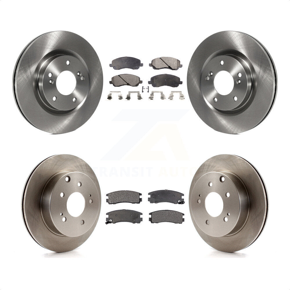 [Avant + Arrière] Kit de Disque et plaquette (semi-métallique) de frein pour 2007 Mitsubishi Galant Ralliart K8F-101236 par Transit Auto