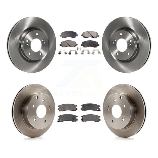 [Avant + Arrière] Kit de Disque et plaquette (semi-métallique) de frein pour 2007 Mitsubishi Galant Ralliart K8F-101236 par Transit Auto