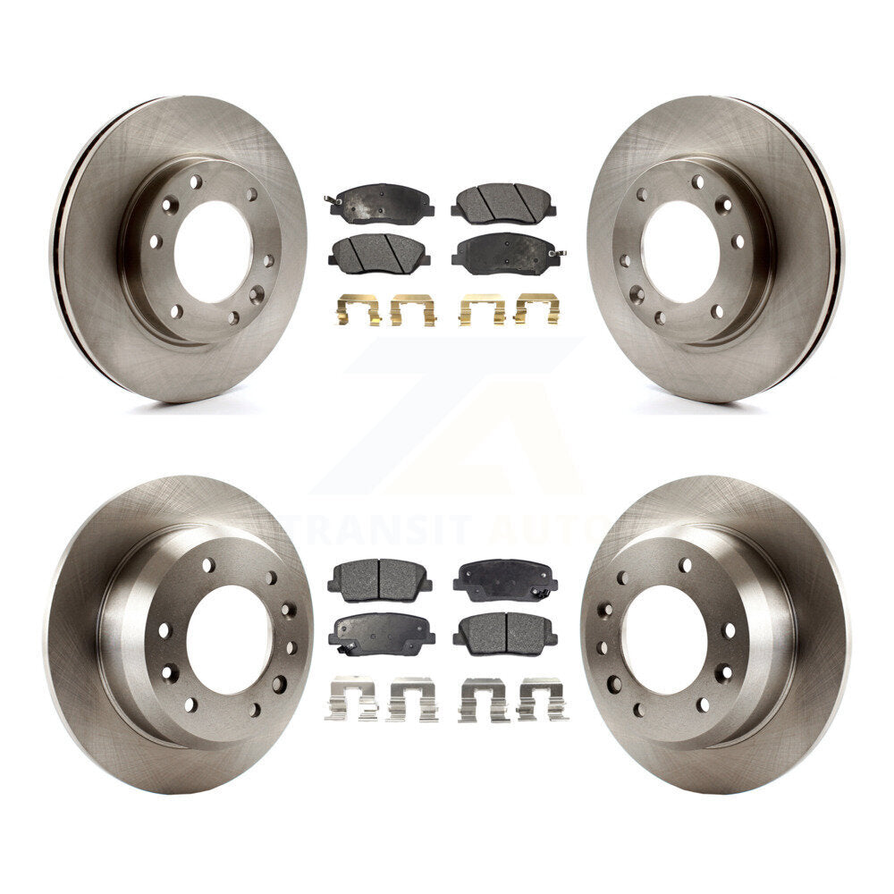 [Avant + Arrière] Kit de Disque et plaquette (semi-métallique) de frein pour Kia Sedona Hyundai Entourage K8F-101256