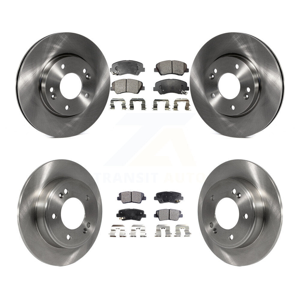 [Avant + Arrière] Kit de Disque et plaquette (semi-métallique) de frein pour Hyundai Elantra Kia Forte Veloster GT Forte5 Coupe Koup K8F-101406