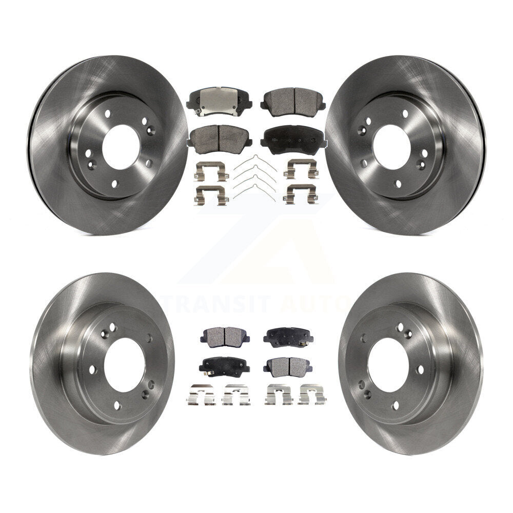 [Avant + Arrière] Kit de Disque et plaquette (semi-métallique) de frein pour Kia Forte Hyundai Elantra GT Forte5 Koup K8F-101407