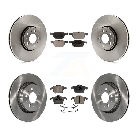 [Avant + Arrière] Kit de Disque et plaquette (semi-métallique) de frein pour 2003-2014 Volvo XC90 avec 328mm Diameter Rotor K8F-101453