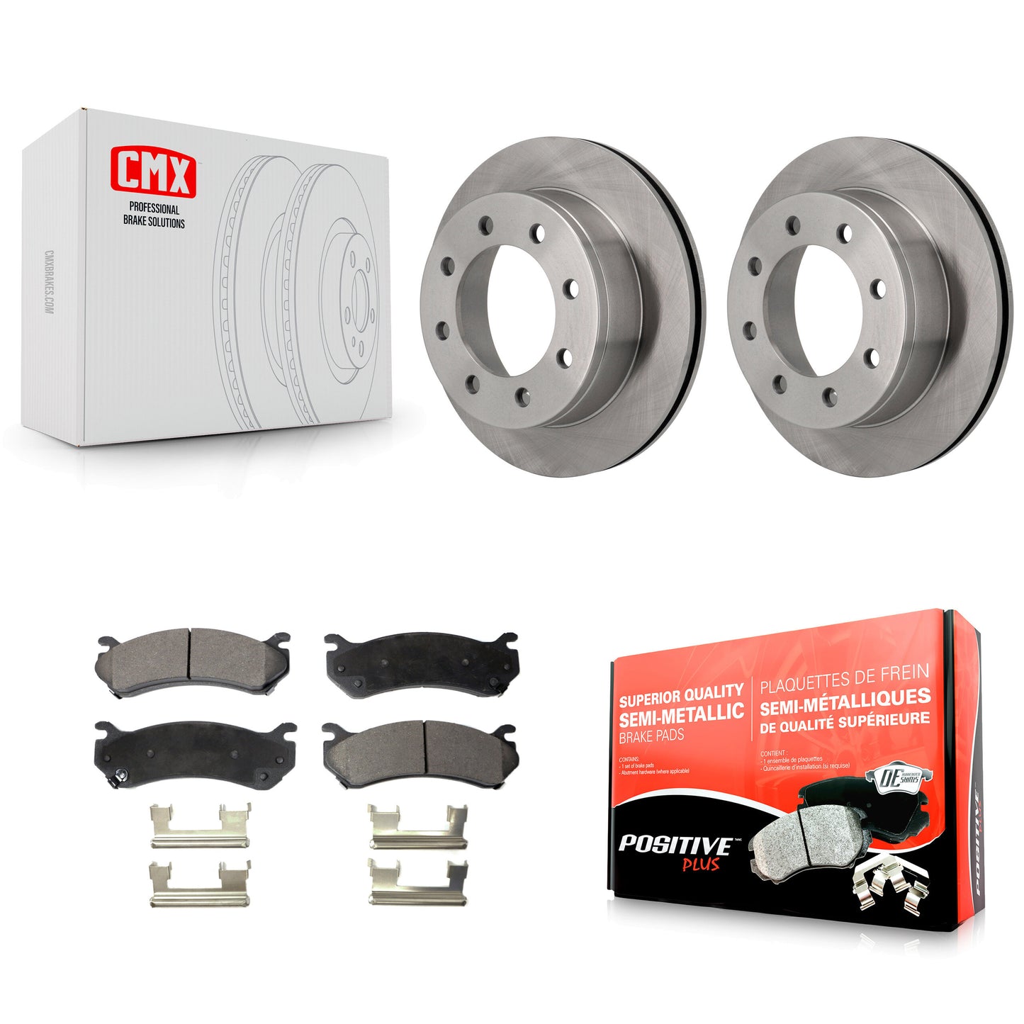 [Arrière] Kit de Disque et plaquette (semi-métallique) de frein pour Chevrolet Silverado 2500 HD GMC Sierra 3500 Classic Suburban Yukon XL Avalanche K8F-101507