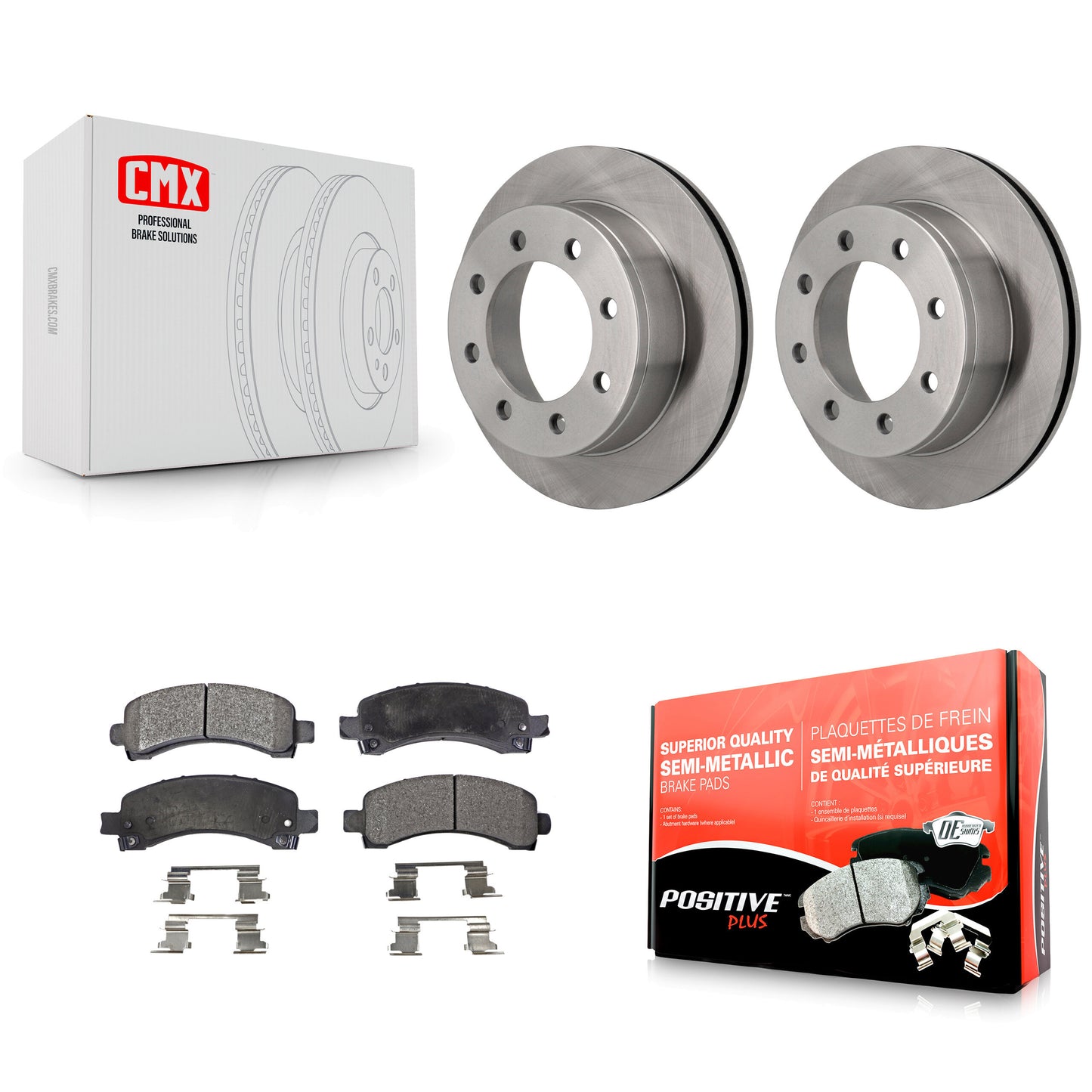 [Arrière] Kit de Disque et plaquette (semi-métallique) de frein pour Chevrolet Express 3500 2500 GMC Savana K8F-101508