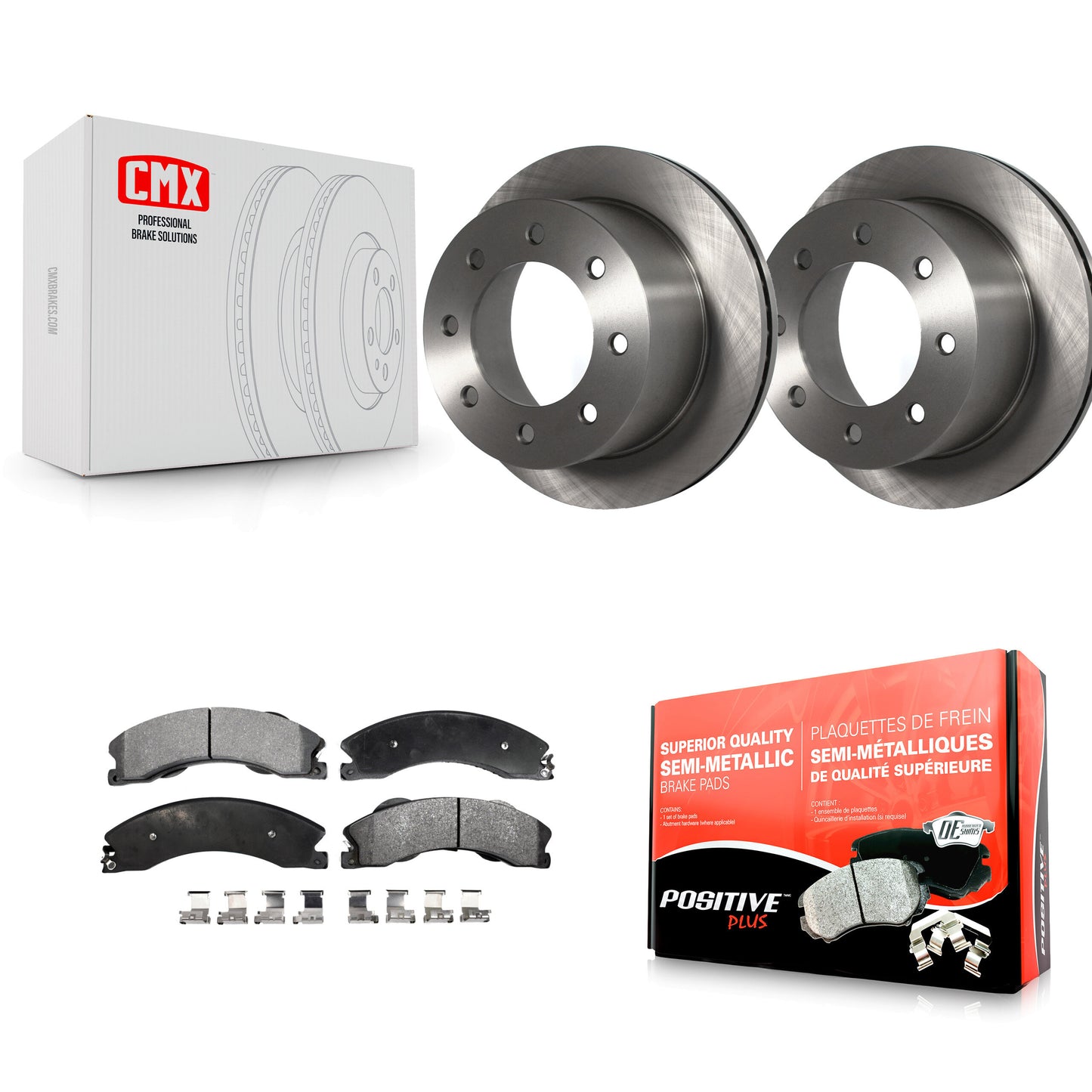 [Arrière] Kit de Disque et plaquette (semi-métallique) de frein pour 2011-2019 Chevrolet Silverado 3500 HD GMC Sierra avec Dual Wheels K8F-101570