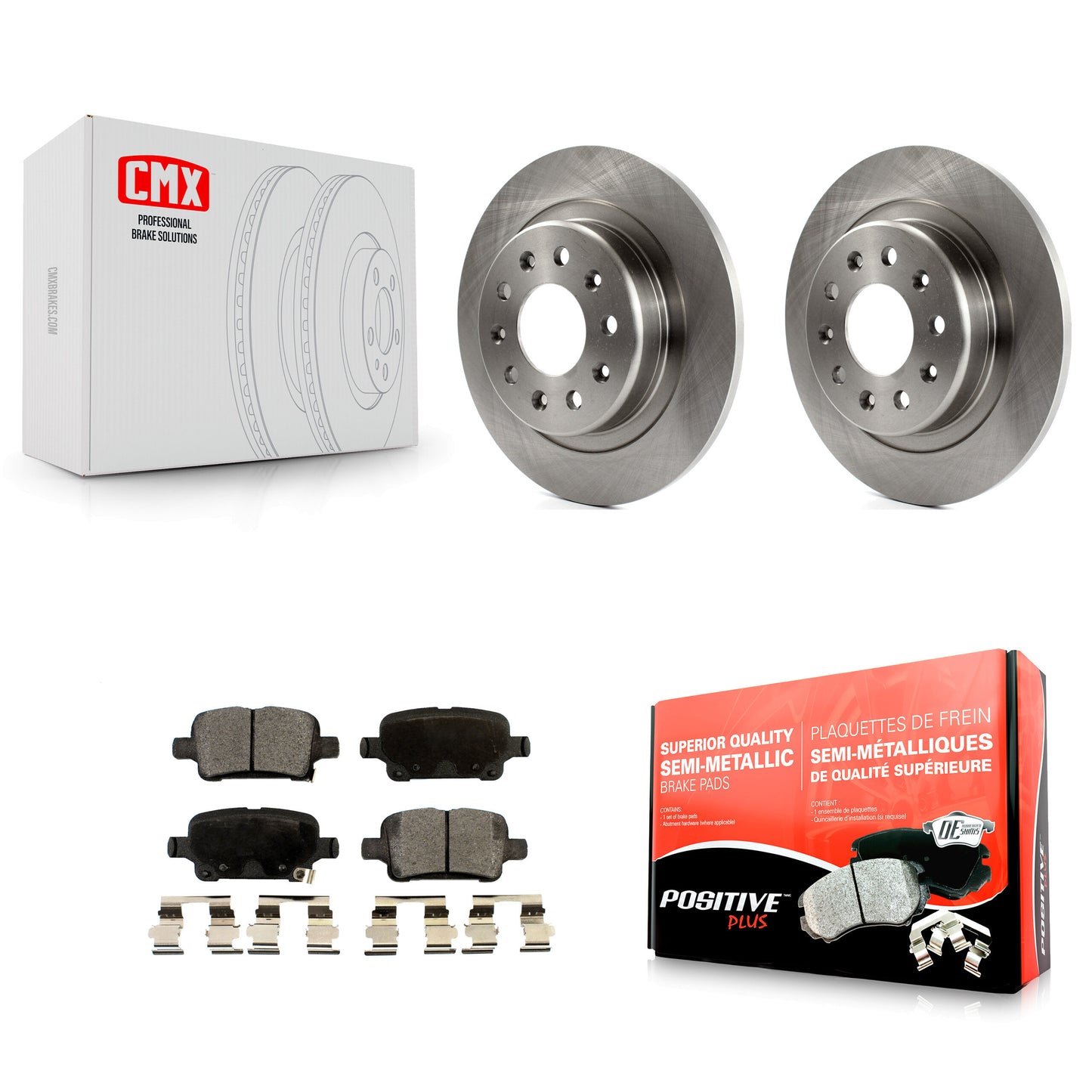 [Arrière] Kit de Disque et plaquette (semi-métallique) de frein pour Chevrolet Equinox Malibu GMC Terrain Buick LaCrosse Regal TourX K8F-101573