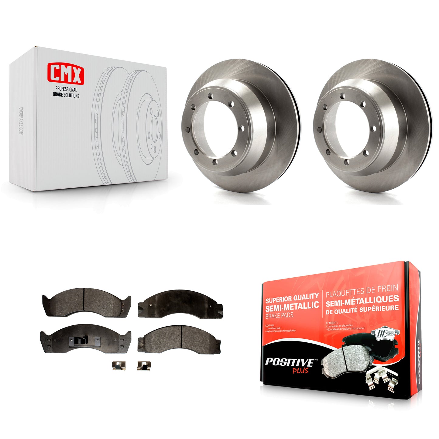 [Arrière] Kit de Disque et plaquette (semi-métallique) de frein pour Ford E-450 Econoline Super Duty K8F-101589