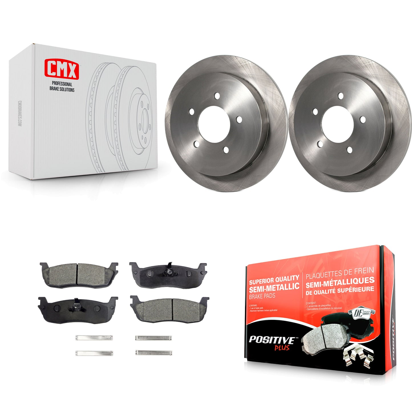 [Arrière] Kit de Disque et plaquette (semi-métallique) de frein pour Ford F-150 Expedition Lincoln Navigator Heritage Blackwood K8F-101592