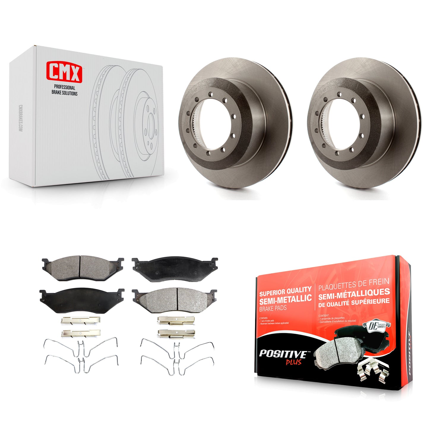 [Arrière] Kit de Disque et plaquette (semi-métallique) de frein pour Ford F-59 Commercial Stripped Chassis F-450 Super Duty F-550 F-53 Motorhome K8F-101602