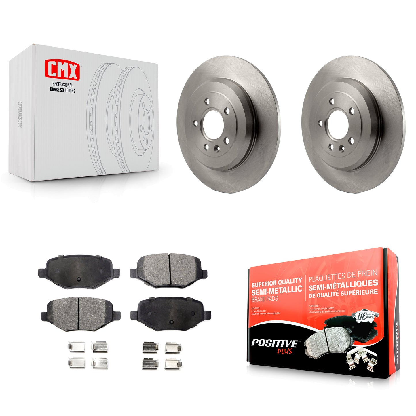 [Arrière] Kit de Disque et plaquette (semi-métallique) de frein pour Ford Explorer Edge Taurus Flex Lincoln MKX MKS MKT K8F-101620