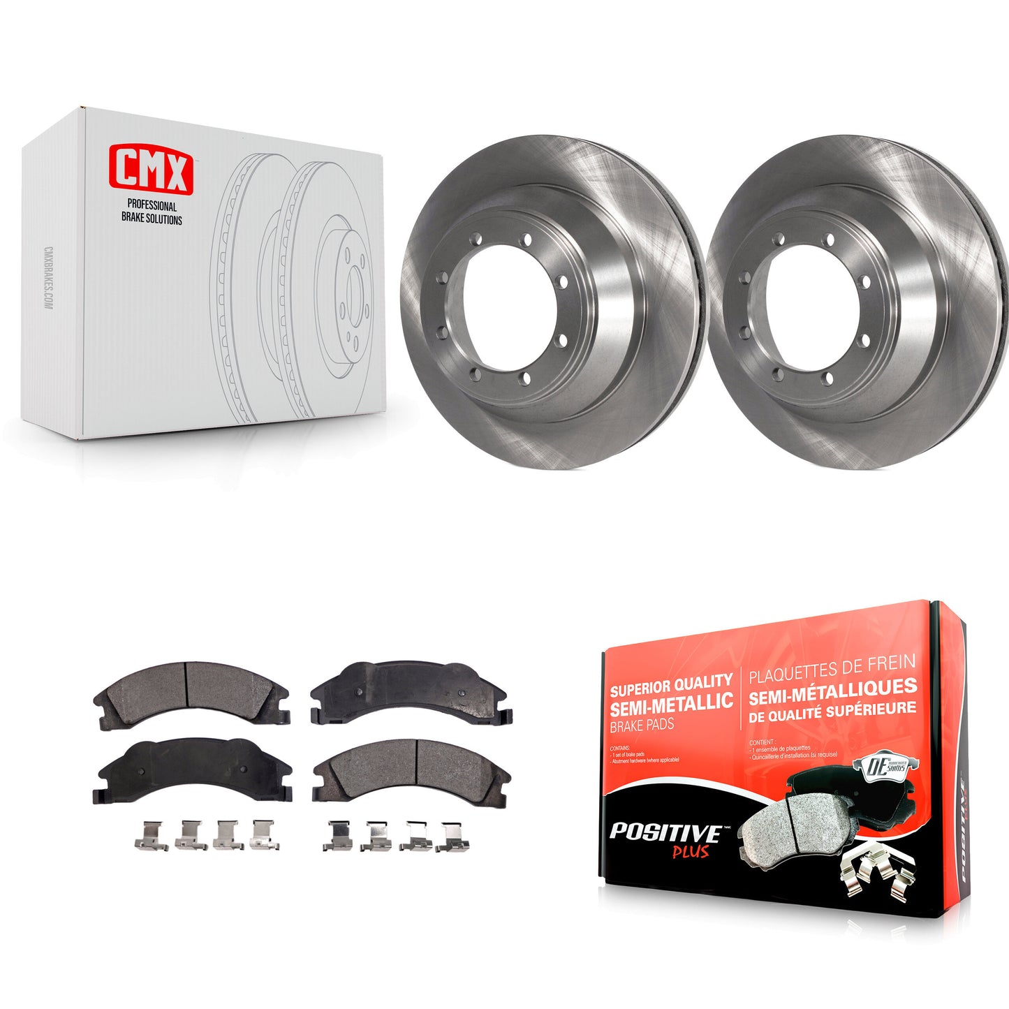 [Arrière] Kit de Disque et plaquette (semi-métallique) de frein pour 2009-2010 Ford E-450 Super Duty DIESEL engine K8F-101622