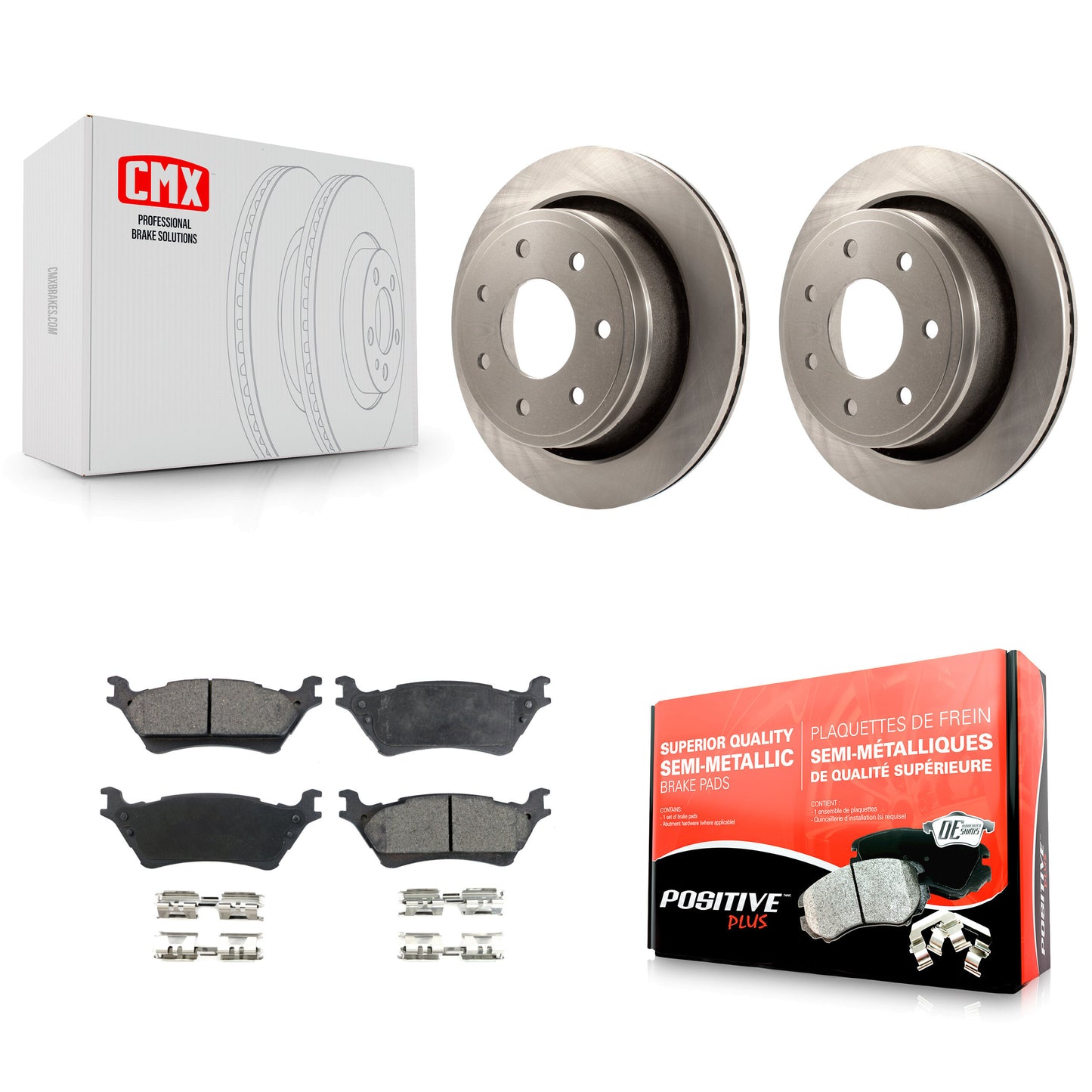 [Arrière] Kit de Disque et plaquette (semi-métallique) de frein pour 2012-2014 Ford F-150 avec 7 Lug Wheels K8F-101627