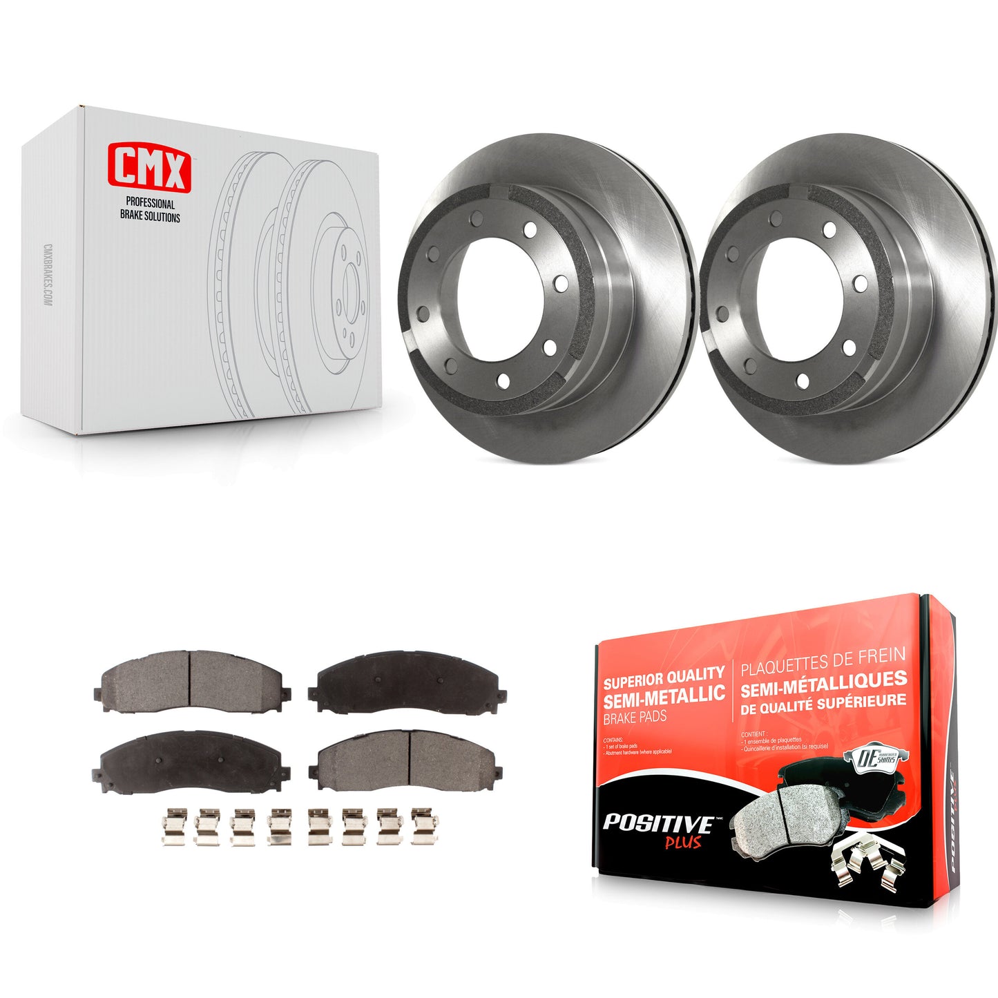[Arrière] Kit de Disque et plaquette (semi-métallique) de frein pour Ford F-250 Super Duty F-350 K8F-101633