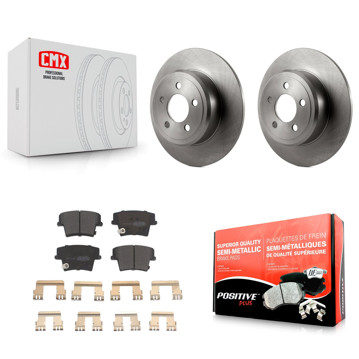 [Arrière] Kit de Disque et plaquette (semi-métallique) de frein pour Dodge Charger Chrysler 300 Challenger Magnum Avenger K8F-101655