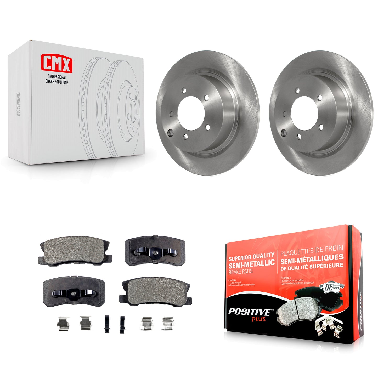 [Arrière] Kit de Disque et plaquette (semi-métallique) de frein pour Jeep Patriot Dodge Chrysler Compass Avenger 200 Mitsubishi Sebring Lancer Caliber Outlander Sport RVR K8F-101665