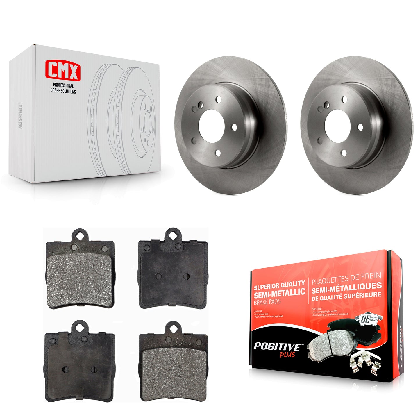 [Arrière] Kit de Disque et plaquette (semi-métallique) de frein pour 2007-2008 Mercedes-Benz SLK280 avec Sport Package K8F-101712