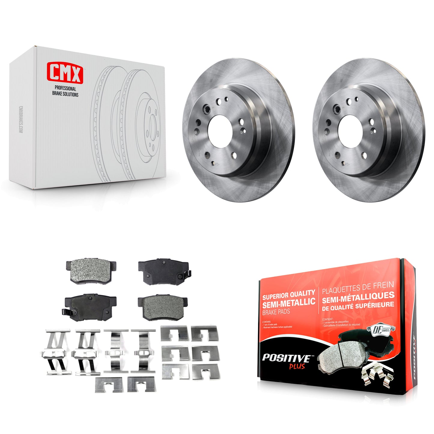 [Arrière] Kit de Disque et plaquette (semi-métallique) de frein pour Acura TL Honda Element K8F-101760