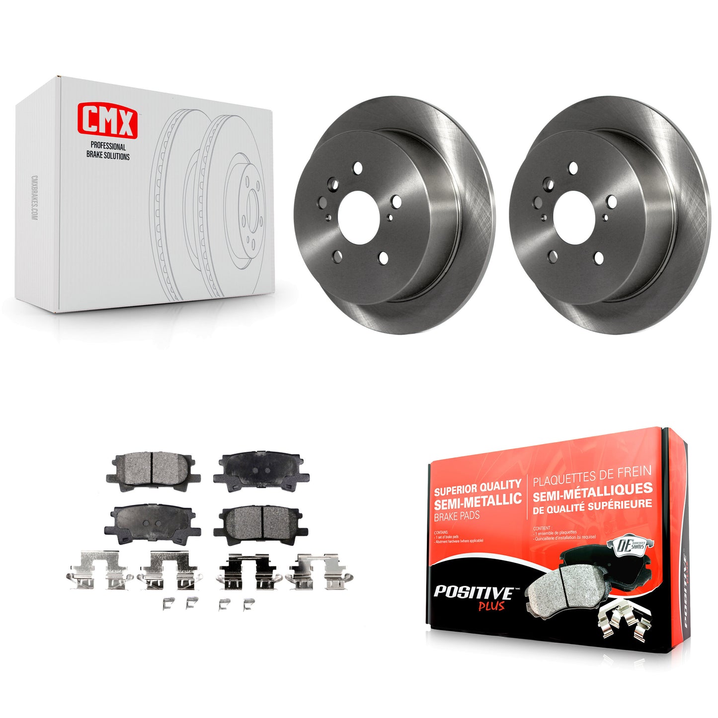 [Arrière] Kit de Disque et plaquette (semi-métallique) de frein pour Lexus Toyota Highlander RX350 RX330 RX400h K8F-101773